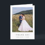 Simple Modern Photo Wedding Folded Thank You Card<br><div class="desc">Simple modern wedding thank you card with note.</div>