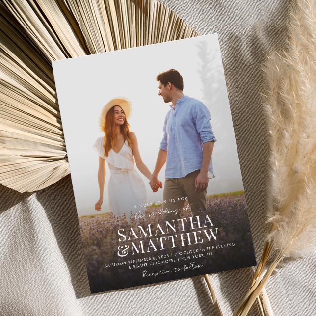 Simple Modern Photo Wedding Invitation (Creator Uploaded)
