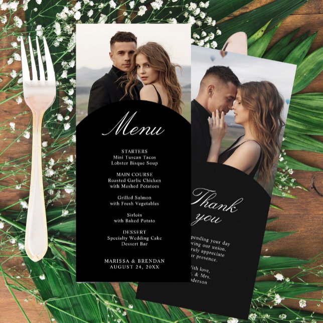 Simple & Modern Photo Wedding Menu Card (Creator Uploaded)