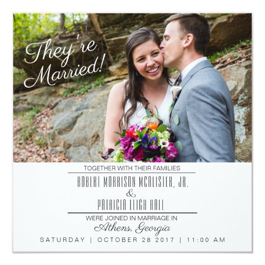 Simple Modern Photo Wedding Reception Invitation Zazzle Com