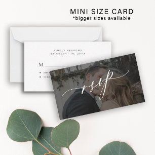 Simple modern photo wedding RSVP Note Card
