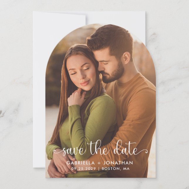 Simple Modern Photo Wedding Save The Date (Front)