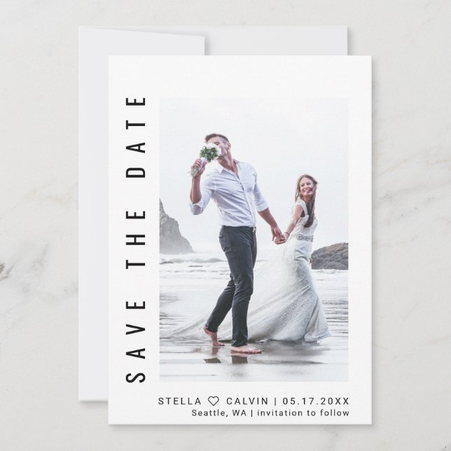 Simple & Modern Photo Wedding Save The Date (Front)
