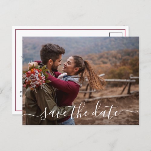 Simple Modern Photo Wedding Save the Date Announcement Postcard