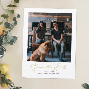 Simple Modern Photo Wedding Save the Date Announcement Postcard