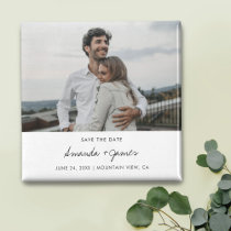 Simple Modern Photo Wedding Save the Date Fridge Magnet
