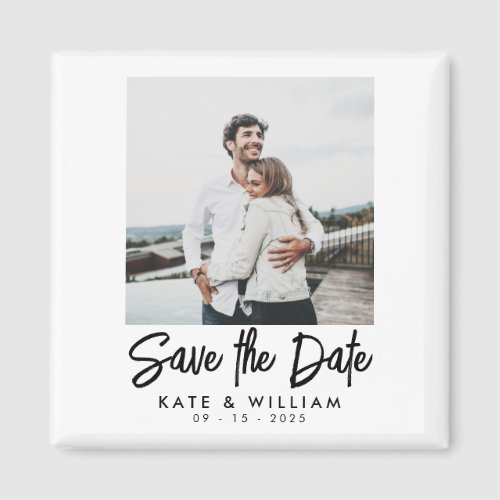 Simple Modern Photo Wedding Save the Date Magnet