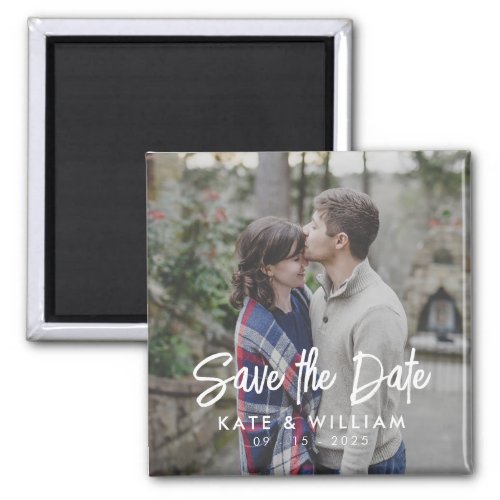 Simple Modern Photo Wedding Save the Date Magnet