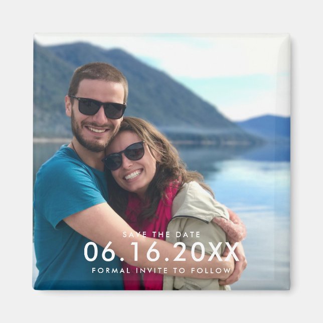 Simple Modern Photo Wedding Save the Date Magnet (Front)