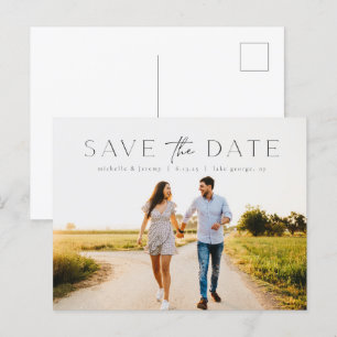 Simple Modern Photo Wedding Save the Date Postcard