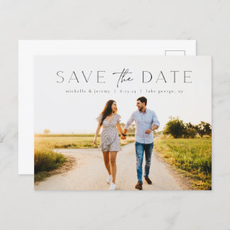 Simple Modern Photo Wedding Save the Date Postcard