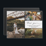 Simple Modern Photo Wedding Thank You<br><div class="desc">Simple modern script wedding thank you magnetic cards featuring three of your favorite wedding photos. Show your family and friends your appreciation for being a part of your wedding celebration with one of these beautiful keepsakes. If you need help with the template or placing your photos, contact me -I'd be...</div>