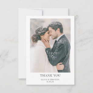 Simple Modern Photo Wedding Thank You Card