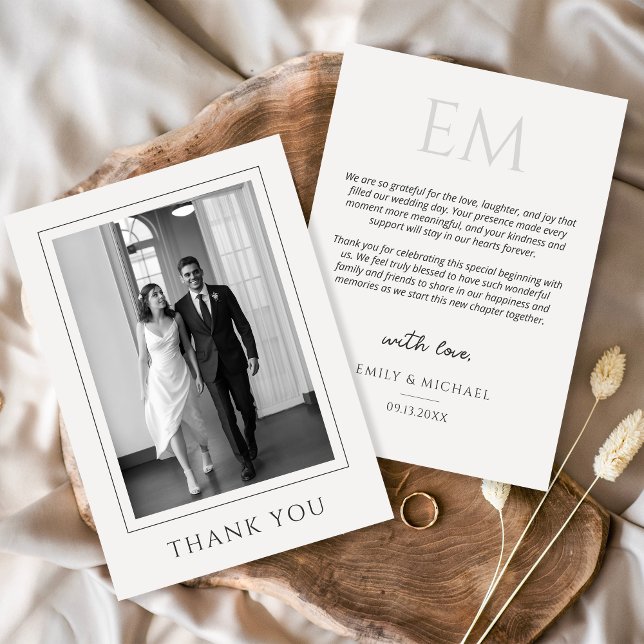 Simple Modern Photo Wedding Thank You Card (Creator Uploaded)