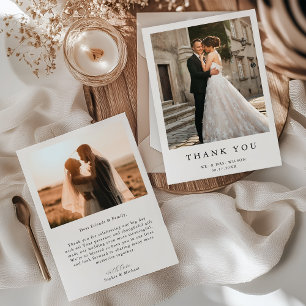 Simple Modern Photo Wedding Thank You Card
