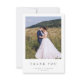 Simple Modern Photo Wedding Thank You Card W Note