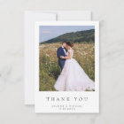 Simple Modern Photo Wedding Thank You Card W Note