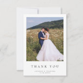 Simple Modern Photo Wedding Thank You Card W Note (Front)