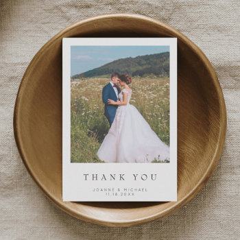 Simple Modern Photo Wedding Thank You Card W Note by Maeville at Zazzle