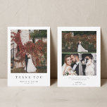 Simple Modern Photo Wedding W Note 4 Photo Thank You Card<br><div class="desc">Simple modern wedding thank you card with note. Multi photos.</div>