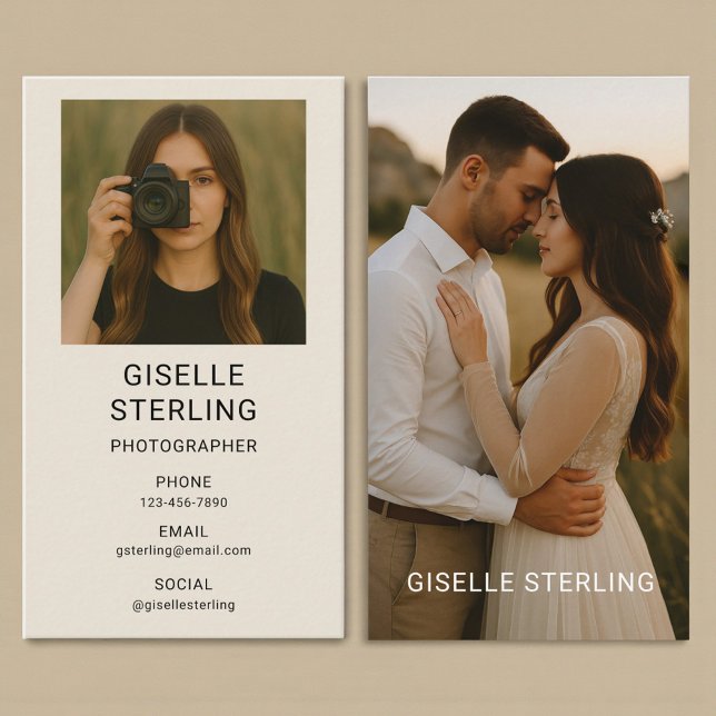 Simple Modern Photographer Photo Business Card (Creator Uploaded)