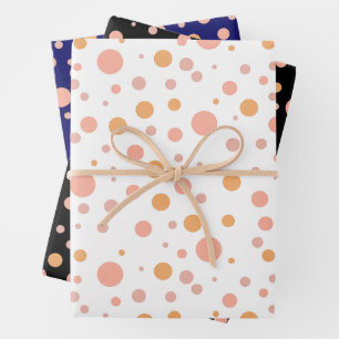 Simple Modern Pink And Peach Polka Dot Wrapping Paper Sheets