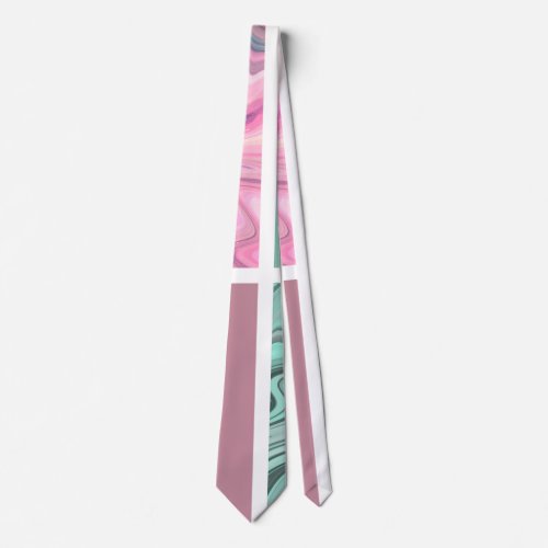 Simple Modern Pink and Teal Swirls Neck Tie