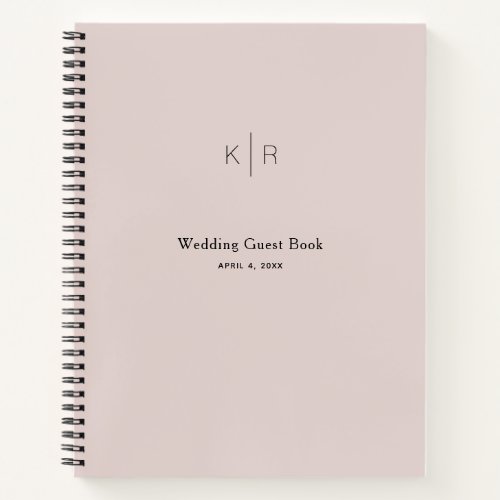 Simple Modern Pink Black Wedding Guest Book