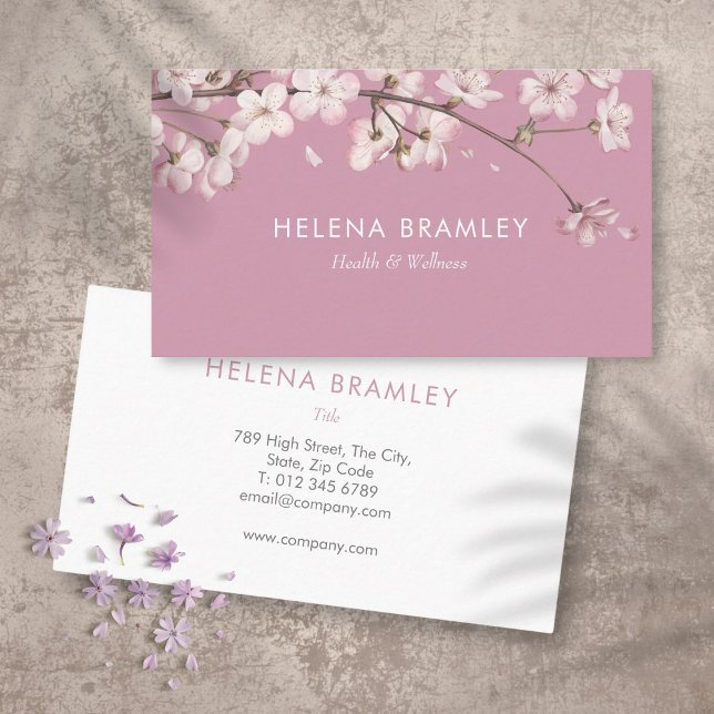 Simple Modern Pink Blossom Business Card (Simple Modern Pink Blossom Business Card)