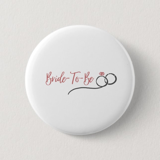 Simple Modern Pink Bride To Be | Chic Bridesmaid  Button (Front)