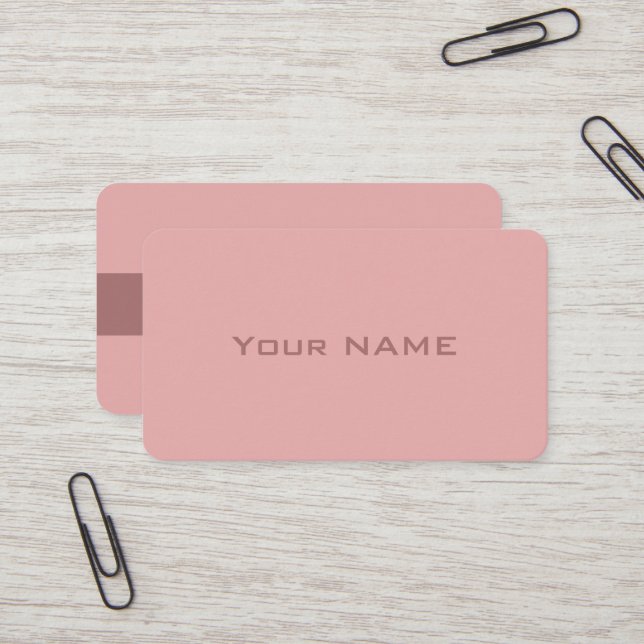 Simple Modern Pink Business Card (Front/Back In Situ)