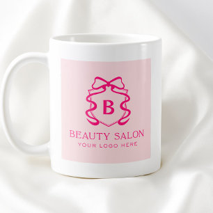 Simple Modern Pink Company Logo Beauty Business Coffee Mug