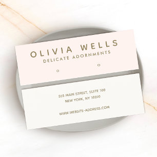 Simple Modern  Pink Earring Display Mini  Mini Bus Business Card