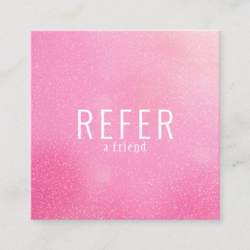 Simple Modern Pink Glitter Referral Card