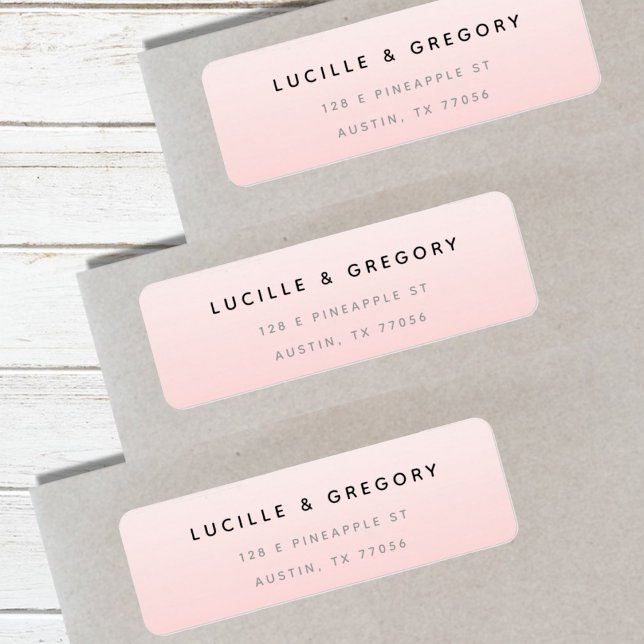 Simple Modern Pink Gradient Return Address Label (Creator Uploaded)