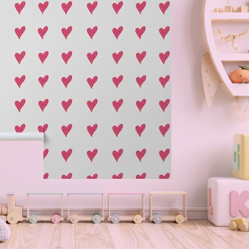 Simple Modern Pink Heart Pattern Wallpaper