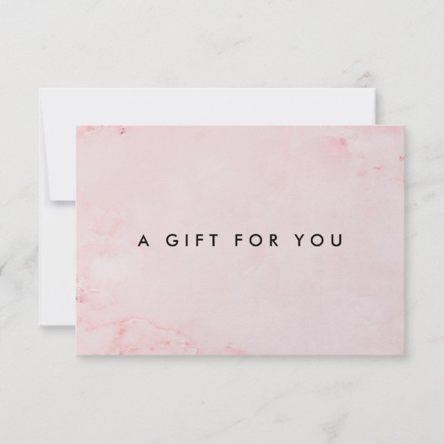 Simple Modern Pink Marble Gift Certificate (Front)
