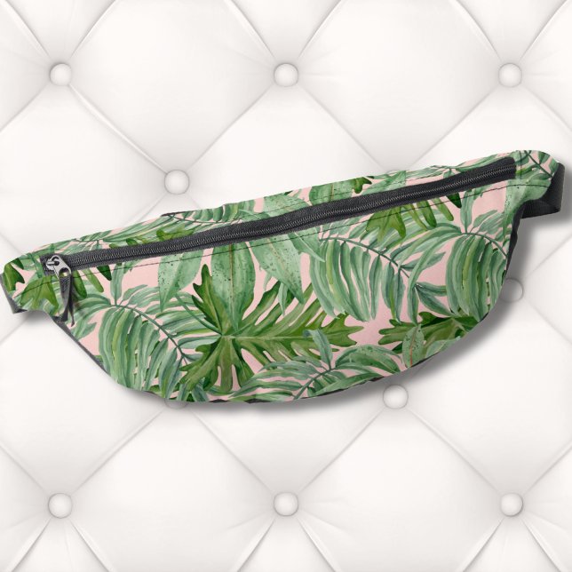 Simple Modern Pink Palm Leaf Tropical Floral Wall Fanny Pack (Simple Modern Pink Palm Leaf Tropical Floral Wall Fanny Pack)