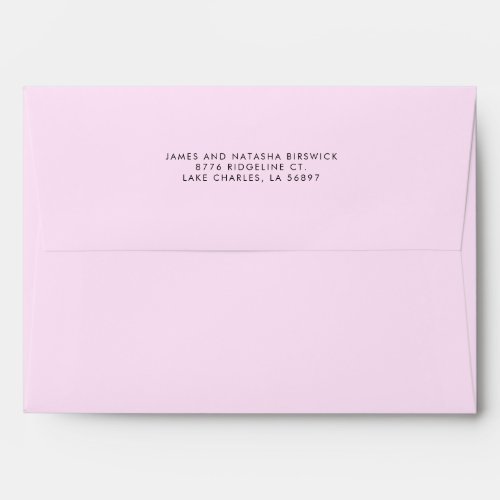 Simple Modern Pink Return Address Envelope