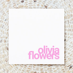 Simple Modern Pink Typography Name Square Business Card