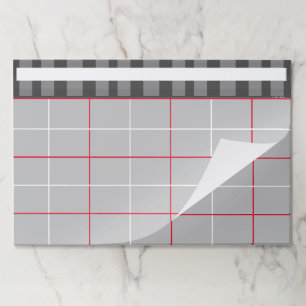 Simple Modern Plaid Weekly Monthly Calendar Pad