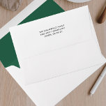 Simple Modern Plain Green Return Address Mailing Envelope<br><div class="desc">Our personalized return addressed envelopes streamline your mailing process with professional precision. Each envelope is pre-printed with your company's return address, eliminating the need for manual addressing and reducing the chance of errors. Perfect for businesses, nonprofits, and organizations that handle frequent mailings, these envelopes save time, project a polished image,...</div>
