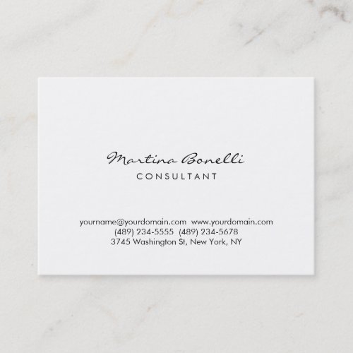 Simple Modern Plain Minimalist Business Card