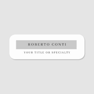 Simple Modern Plain Minimalist Name Tag
