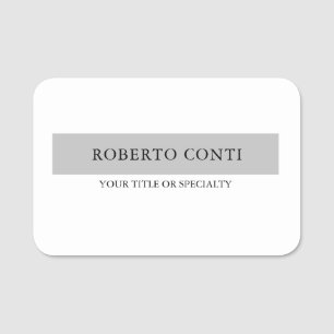 Simple Modern Plain Minimalist Name Tag