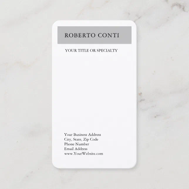 Simple Modern Plain Minimalist Premium Silk Business Card | Zazzle