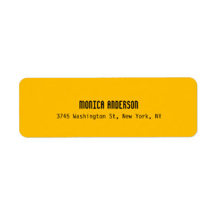 Simple Modern Plain Professional Amber Yellow Label