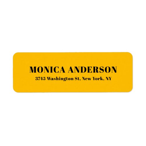 Simple Modern Plain Professional Amber Yellow Label