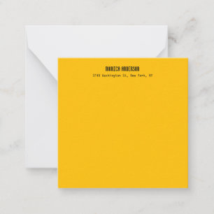 Simple Modern Plain Professional Amber Yellow Note Card