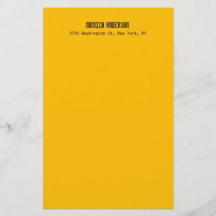 Simple Modern Plain Professional Amber Yellow Stationery